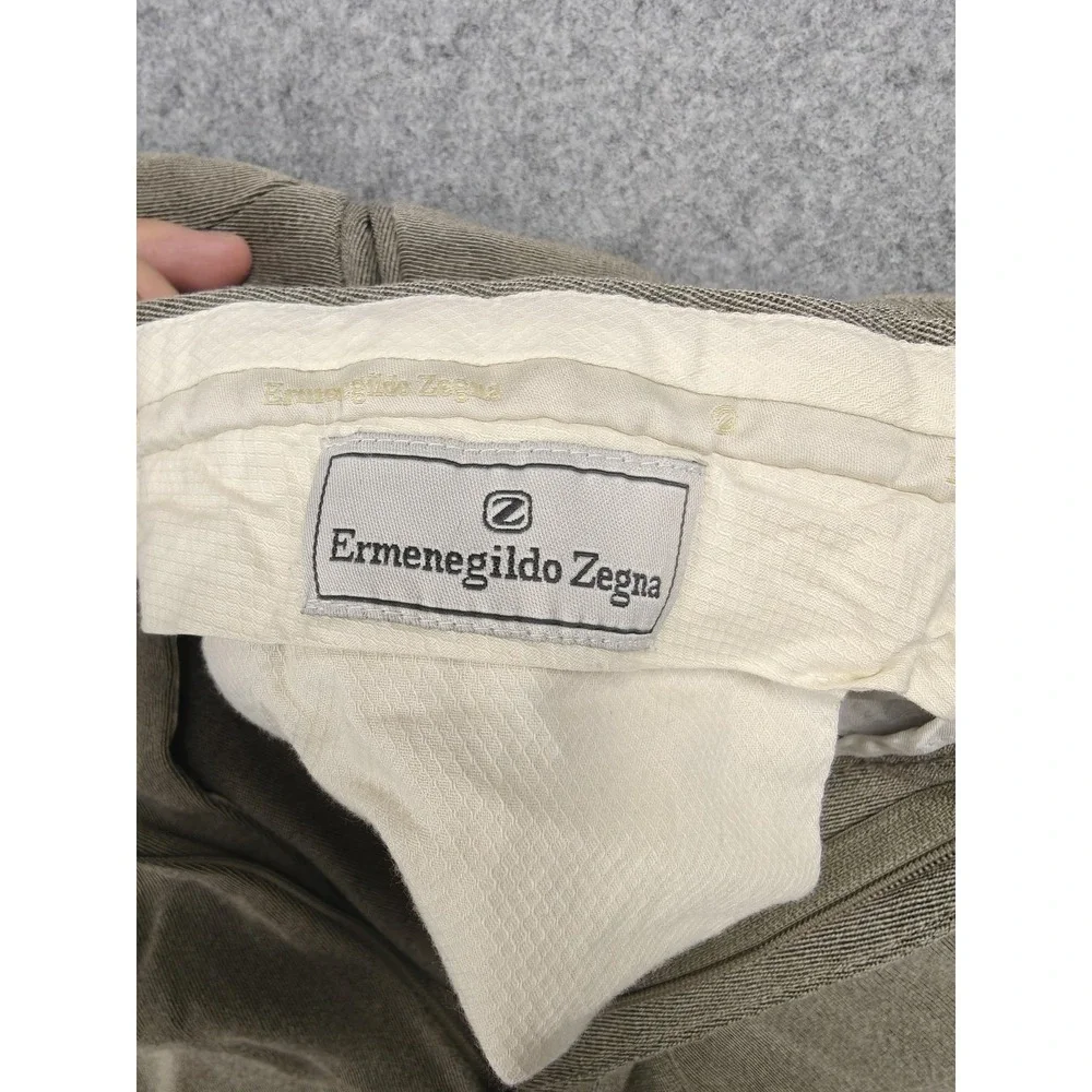 Ermenegildo Zegna Pants Mens 40 Beige Wool Pleated‎ Dress Classic Fit Trousers